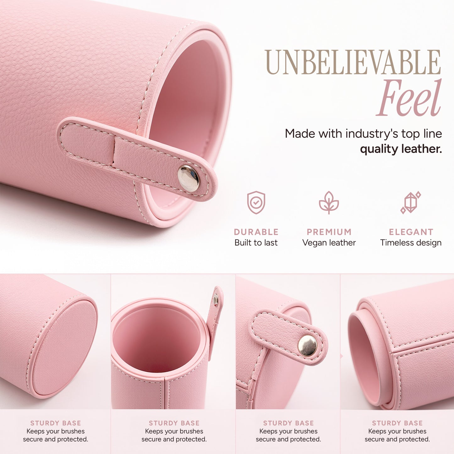 12 Pieces Premium Travel Makeup Brush Set  - Rose